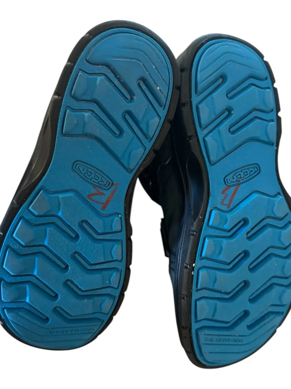 KEEN Kids Black & Teal Waterproof Hook-and-Loop Boots Size 13 Outdoor Gorpcore